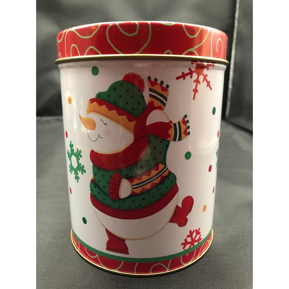 VTG 2005 "The Lindy Bowman Co" Christmas Tin Jan Shade Beach Snowman Canister